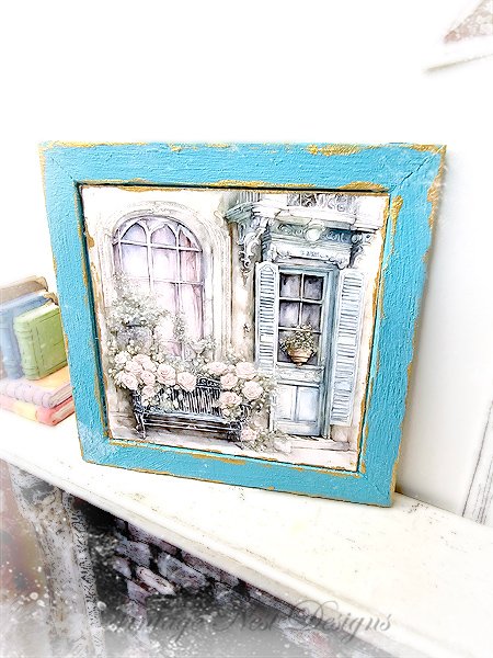 Window Scene No.1 Dollhouse Miniature Handmade Wooden Framed Art image 3