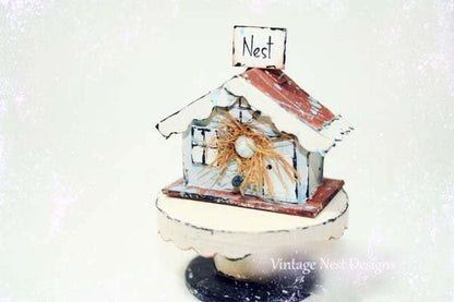 Bird Nest House No.9 Dollhouse Miniature Handmade image 0