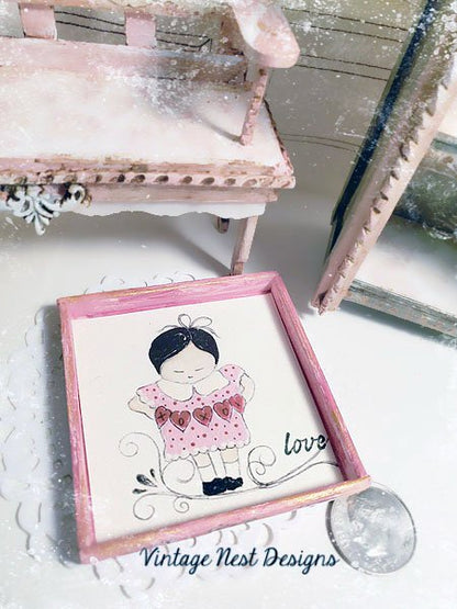 Valentine Girl No.1 Dollhouse Miniature Handmade image 2