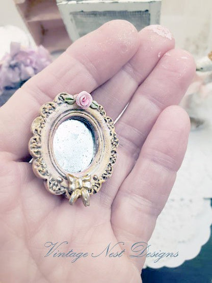 Mirror No.4 Original Painting Dollhouse Miniature Handmade image 1
