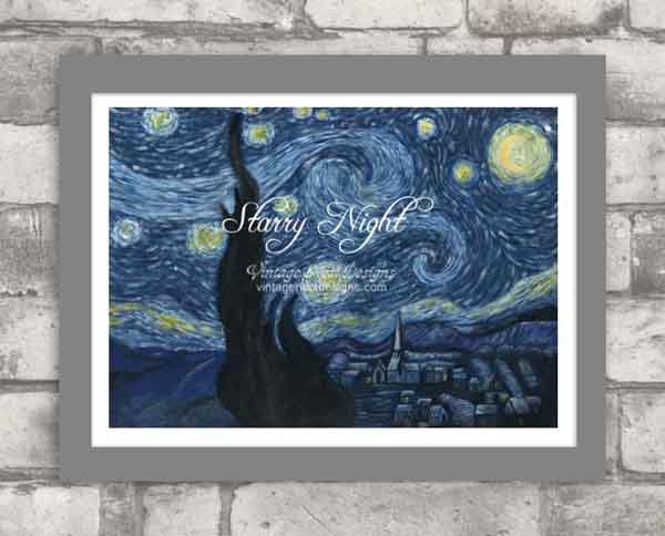 Starry Night No.1 Digital Print Acrylic Painting image 2