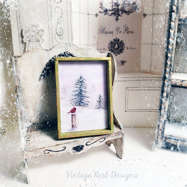 Winter Cardinal No.1:1 Dollhouse Miniature Handmade image 2