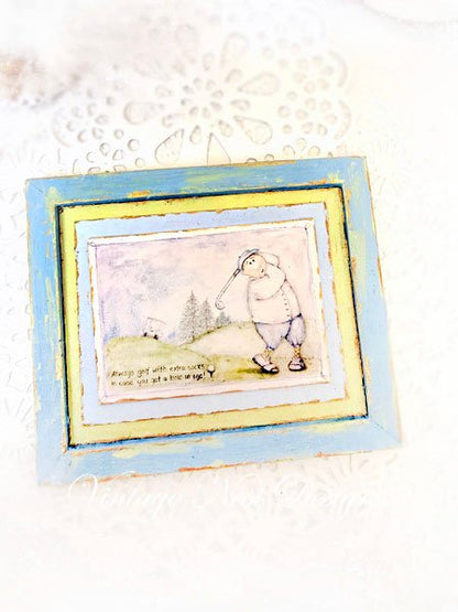 Always Golf No.1:1 Dollhouse Miniature Handmade Wooden Framed Art image 3