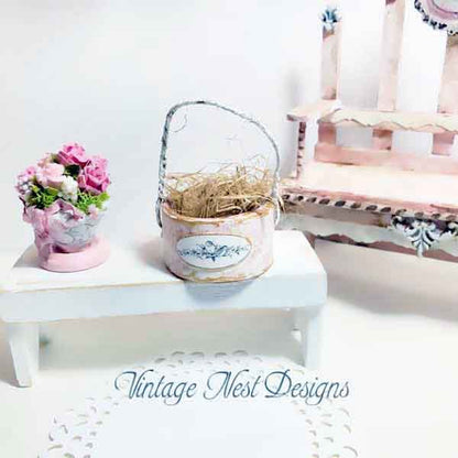 Bird Nest Basket No.2 Dollhouse Miniature Handmade image 3
