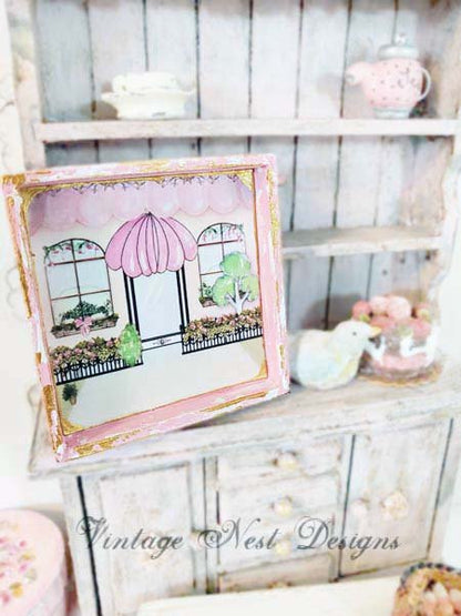 Store Front No.6:3 Dollhouse Miniature Handmade Wooden Framed Art image 2