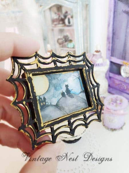 Cat & the Moon No.1:3 Dollhouse Miniature Handmade image 7