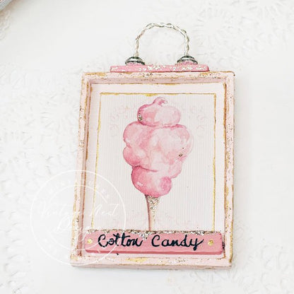 Cotton Candy No.2:6 Dollhouse Miniature Handmade Wooden Framed Art image 4
