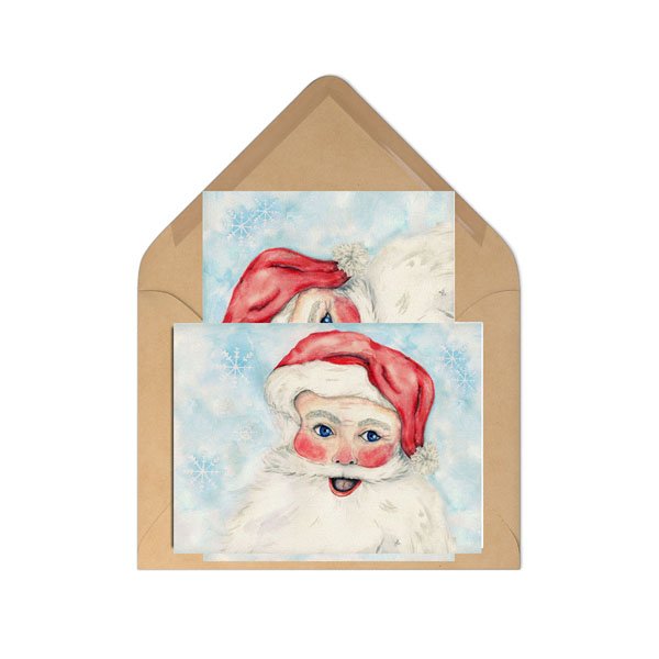 Santa No.1 Digital Prints Watercolor Painting image 1