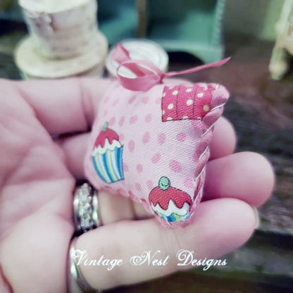 Cupcake Pillow No.1 Dollhouse Miniature Handmade image 1