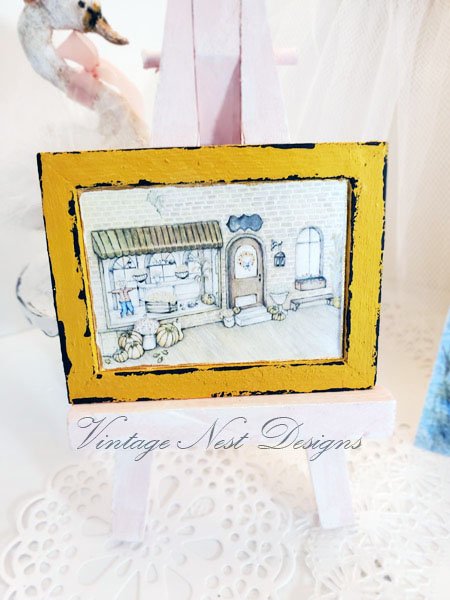 Fall Flower Shop No.1:1 Dollhouse Miniature Handmade Wooden Framed image 2