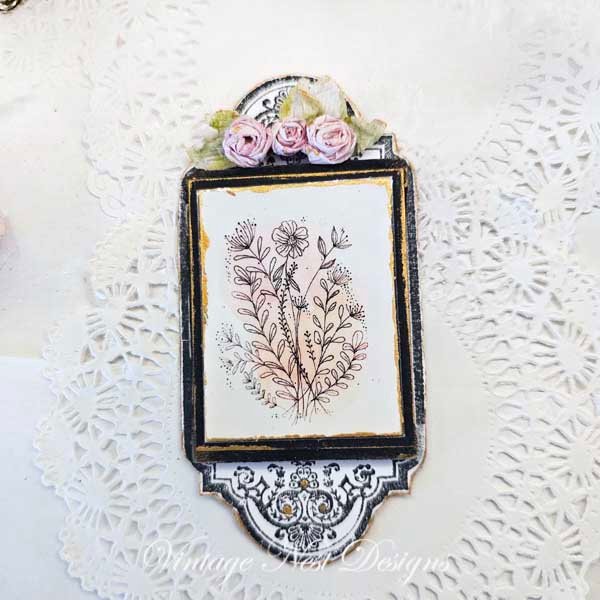 Florals No.18 Dollhouse Miniature Handmade Wooden Framed Art image 2