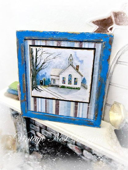 Sunday Arrival No.1:3 Dollhouse Miniature Handmade Wooden Framed Art image 0