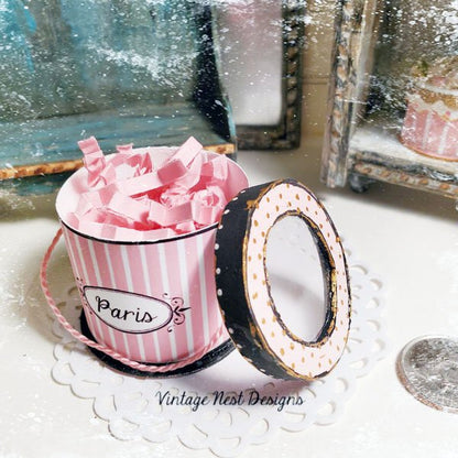 Hat Band Box No.68 Dollhouse Miniature Handmade image 3
