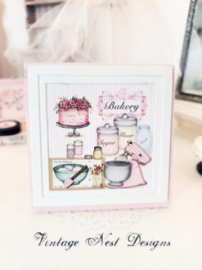 Bakery Pink Mixer No.1:6 Dollhouse Miniature Handmade image 0