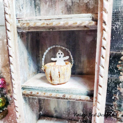 Porcelain Pumpkin No.1 Dollhouse Miniature Handmade image 0