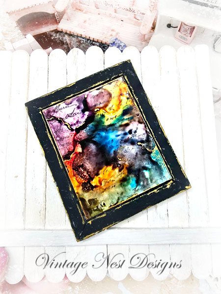 Abstract Art No.2 Dollhouse Miniature Handmade Wooden Framed Art image 5