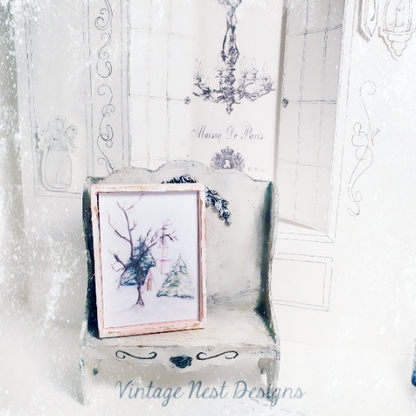 Pink Church in the Woods No.1:1 Dollhouse Miniature Handmade image 2