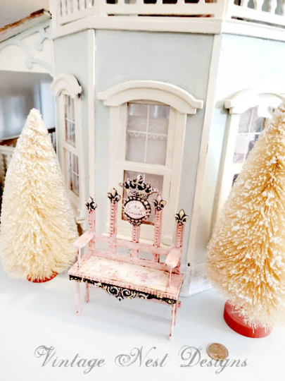 Shabby Princess Bench No.7 Dollhouse Miniature Handmade image 7