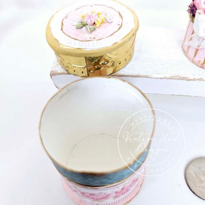 Hat Box No.85 Dollhouse Miniature Handmade for Dolls image 7