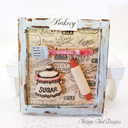 Bakery Sign No.6 Dollhouse Miniature Handmade image 0