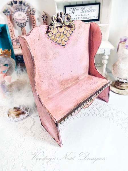 Pink Bench No.24 Dollhouse Miniature Handmade image 3