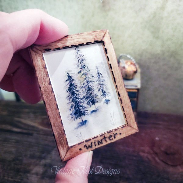 Winter Pines No.1:2 Dollhouse Miniature Handmade image 2