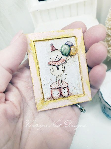 Birthday Wishes for You in 3D Dollhouse Miniature Handmade Wooden Framed Art image 6