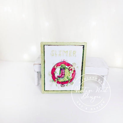Slimer No.1:1 Dollhouse Miniature Handmade Wooden Framed Art image 3