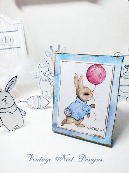 Nursery Cottontail Rabbit No.1:1 Dollhouse Miniature Handmade image 6