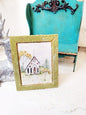 Church No.2:1 Dollhouse Miniature Handmade Wooden Framed Art image 0