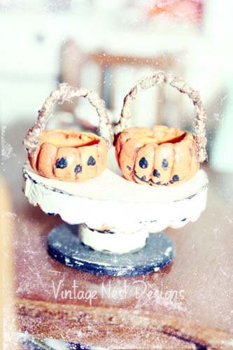 Porcelain Pumpkins No.1 Dollhouse Miniature Handmade image 0