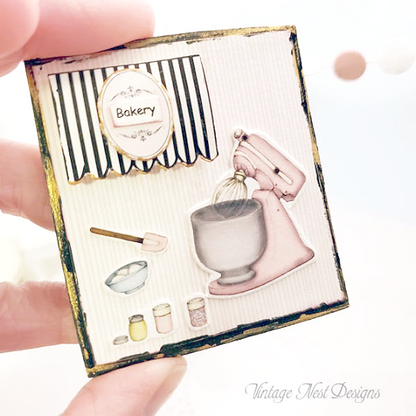 Bakery Pink Mixer No.1:2 Dollhouse Miniature Handmade image 3
