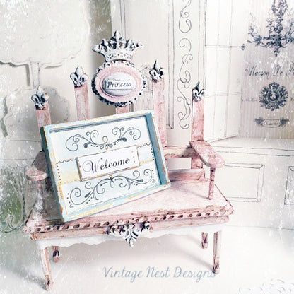 Welcome Sign No.1 Handmade Dollhouse Miniature image 0