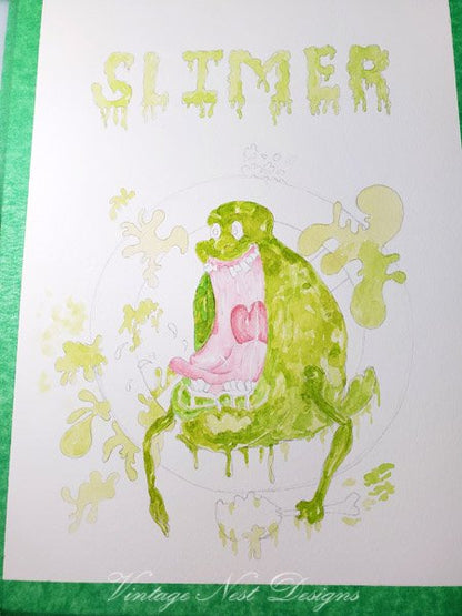 Slimer No.1 Digital Prints Watercolor Painting image 5
