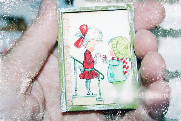 Love to You Christmas Children No.1:1 Dollhouse Miniature Handmade image 1