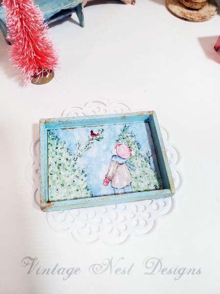 Little Boy and Cardinal No.1:1 Dollhouse Miniature Handmade image 2