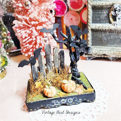 Halloween Scene No.1 Dollhouse Miniature Handmade image 0