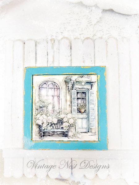 Window Scene No.1 Dollhouse Miniature Handmade Wooden Framed Art image 4