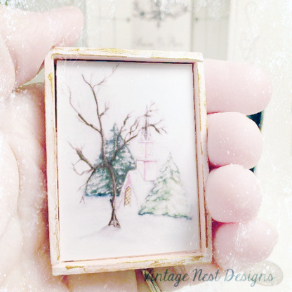 Pink Church in the Woods No.1:1 Dollhouse Miniature Handmade image 5