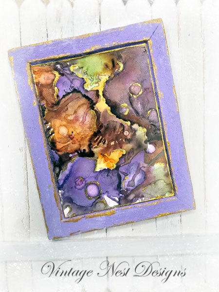 Abstract Art No.1 Dollhouse Miniature Handmade Wooden Framed Art image 4