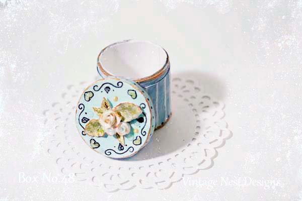 Hat Band Box Blue No.48 Dollhouse Miniature Handmade image 5