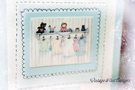 Baby Card No.1 Greeting Blank Inside Handmade One of a Kind image 1