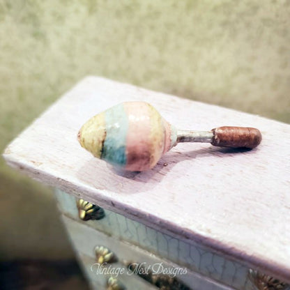 Nursery Wooden Toy Top No.1 Dollhouse Miniature Handmade image 3