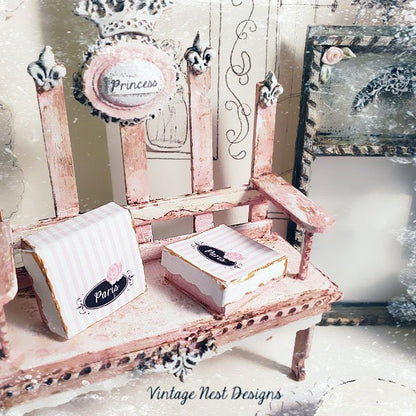 Boxes No.60 Dollhouse Miniature Handmade for Dolls image 1