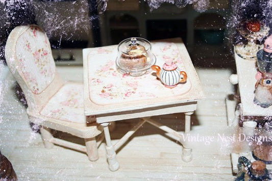 Table & Chairs No.1 Dollhouse Miniature Handmade image 0