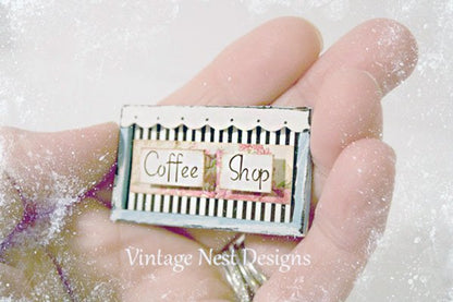 Coffee Sign No.1 Dollhouse Miniature Handmade image 1
