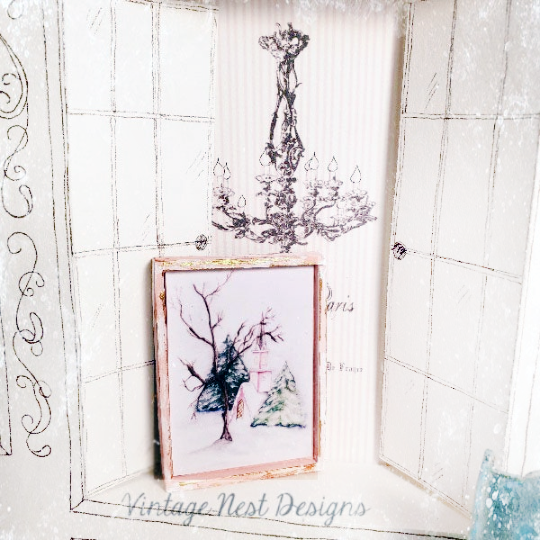 Pink Church in the Woods No.1:1 Dollhouse Miniature Handmade image 3