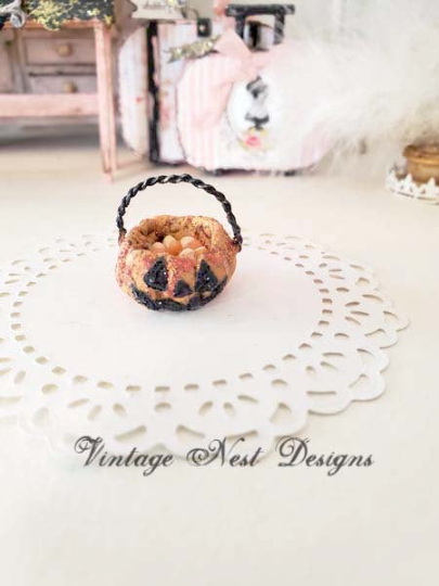 Porcelain Pumpkin No.4 Dollhouse Miniature Handmade image 3