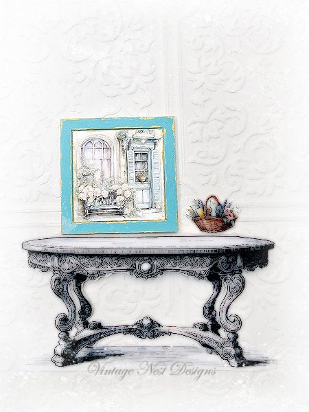 Window Scene No.1 Dollhouse Miniature Handmade Wooden Framed Art image 2
