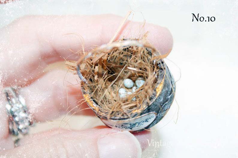 Bird Nest Basket No.10 Dollhouse Miniature Handmade image 2